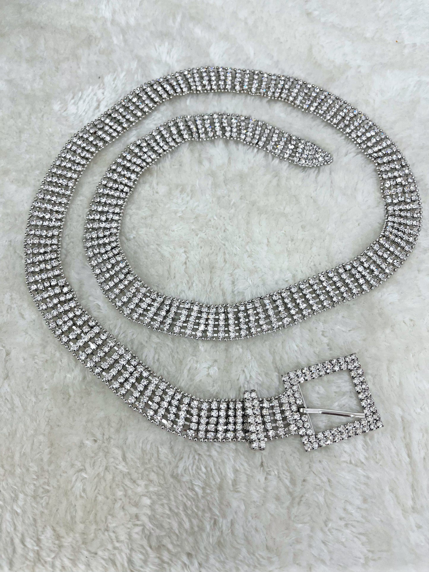 Cinturón strass plata
