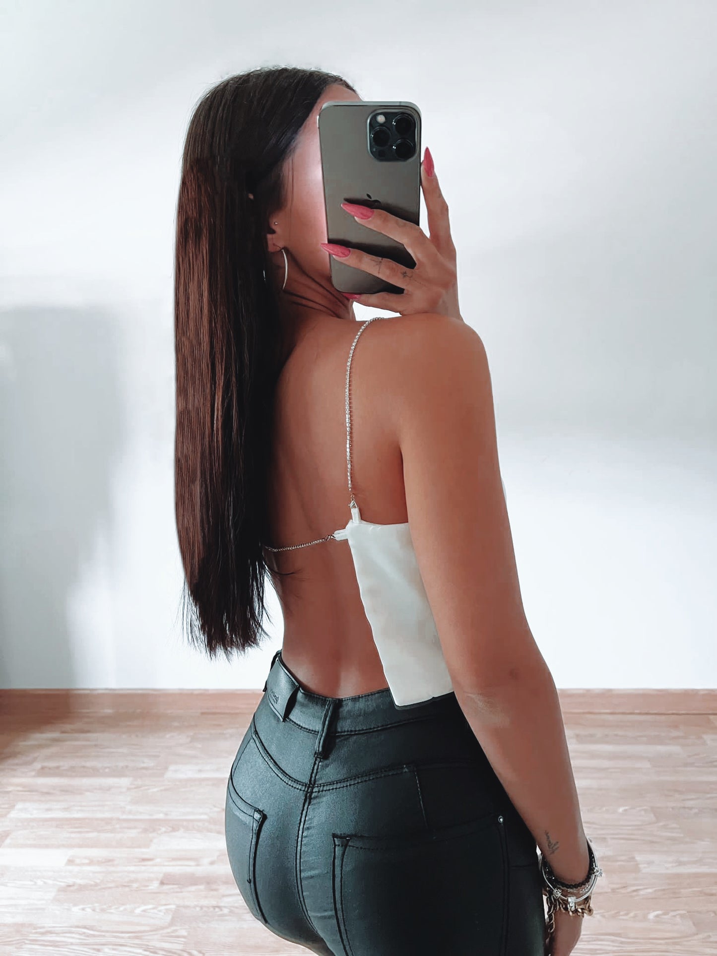 Top cadena strass