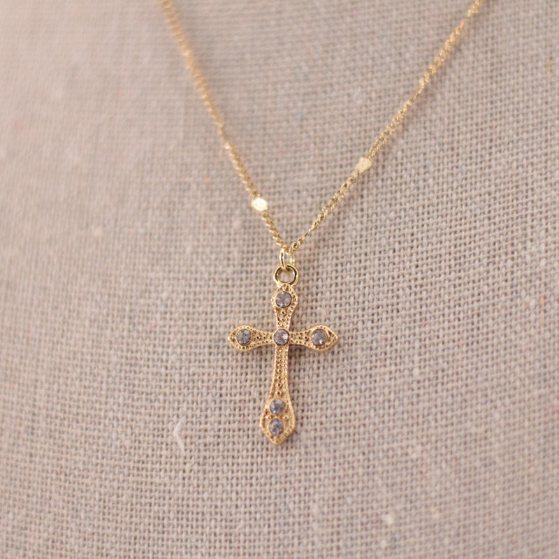 SPARKLY CROSS NECKLACE