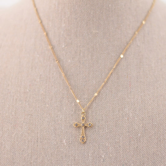 SPARKLY CROSS NECKLACE